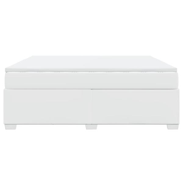 Boxspringbett mit Matratze Weiß 180x200 cm Kunstleder