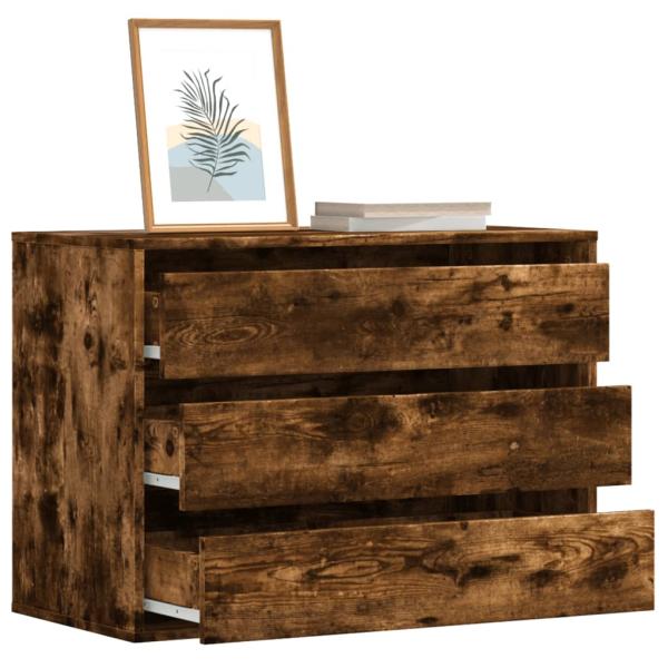 ARDEBO.de - Kommode Räuchereiche 80x41x58 cm Holzwerkstoff