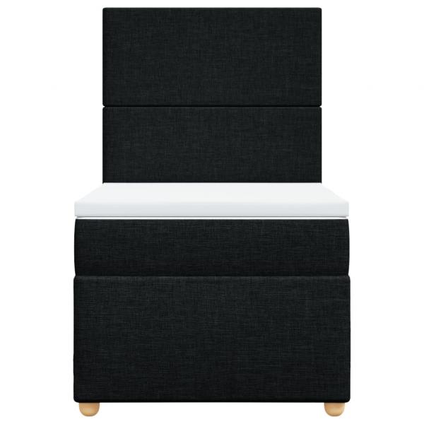 Boxspringbett mit Matratze Schwarz 80x200 cm Stoff