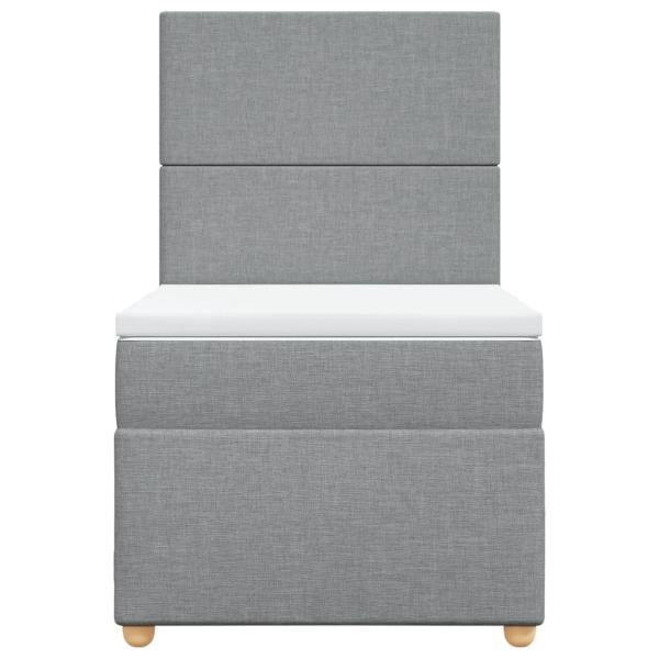 Boxspringbett mit Matratze Hellgrau 90x200 cm Stoff