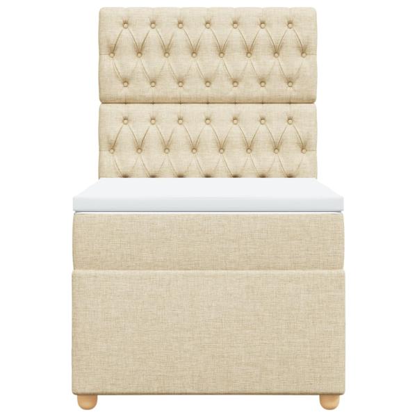 Boxspringbett mit Matratze Creme 90x200 cm Stoff