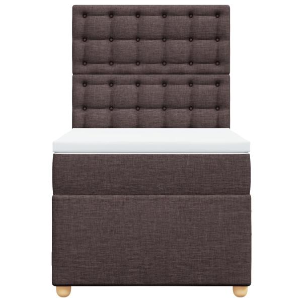 Boxspringbett mit Matratze Dunkelbraun 90x200 cm Stoff