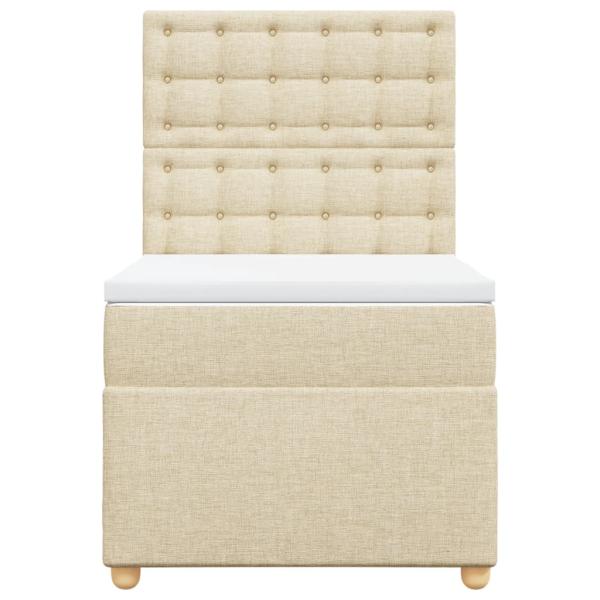 Boxspringbett mit Matratze Creme 90x200 cm Stoff