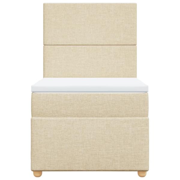Boxspringbett mit Matratze Creme 100x200 cm Stoff