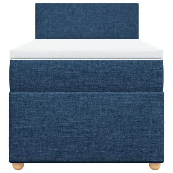 Boxspringbett mit Matratze Blau 100x200 cm Stoff