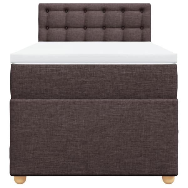 Boxspringbett mit Matratze Dunkelbraun 100x200 cm Stoff