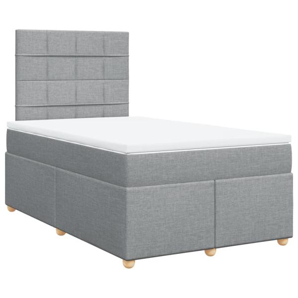 Boxspringbett mit Matratze Hellgrau 120x190 cm Stoff