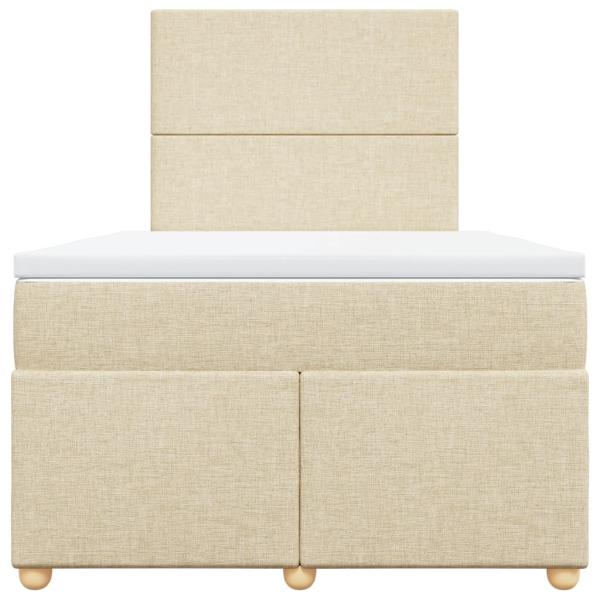 ARDEBO.de - Boxspringbett mit Matratze Creme 120x200 cm Stoff