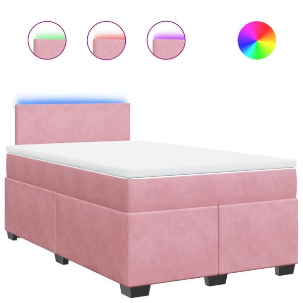Boxspringbett mit Matratze Rosa 120x200 cm Samt