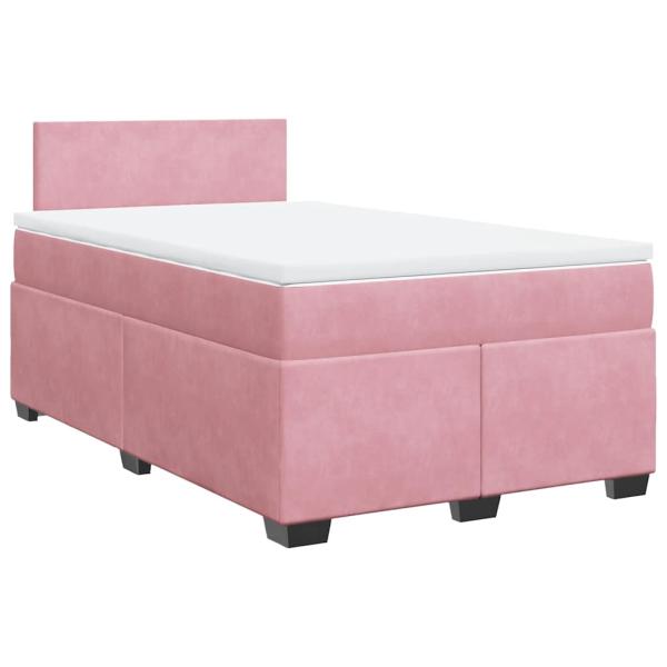 Boxspringbett mit Matratze Rosa 120x190 cm Samt