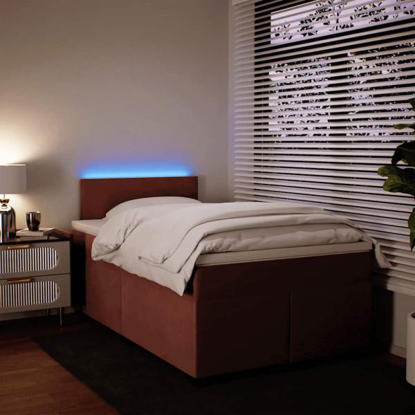 Boxspringbett mit Matratze Rosa 120x190 cm Samt