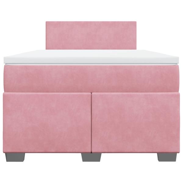 Boxspringbett mit Matratze Rosa 120x190 cm Samt