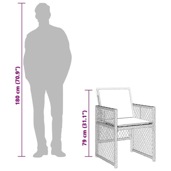 13-tlg. Garten-Essgruppe mit Kissen Beigemischung Poly Rattan