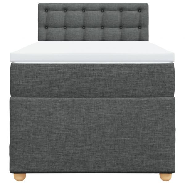 Boxspringbett mit Matratze Dunkelgrau 90x190 cm Stoff