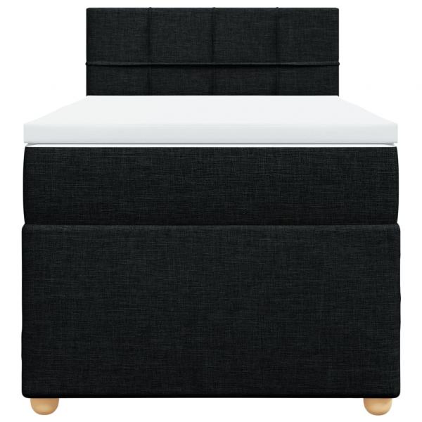 Boxspringbett mit Matratze Schwarz 90x200 cm Stoff