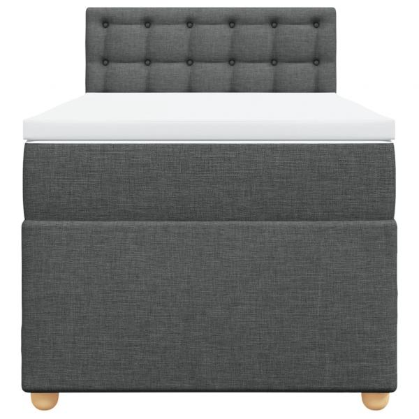 Boxspringbett mit Matratze Dunkelgrau 90x200 cm Stoff