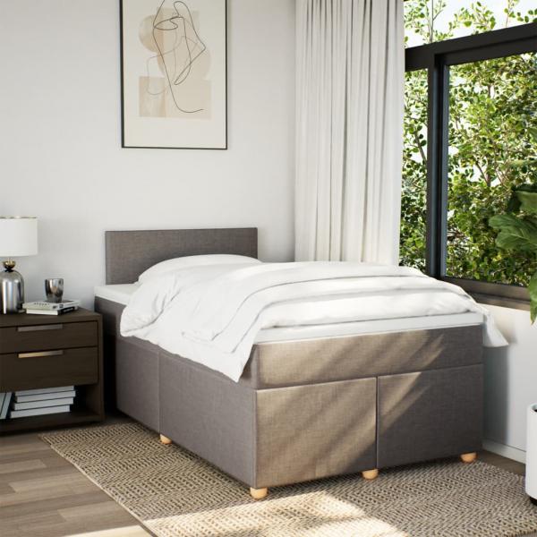 Boxspringbett mit Matratze Taupe 120x190 cm Stoff