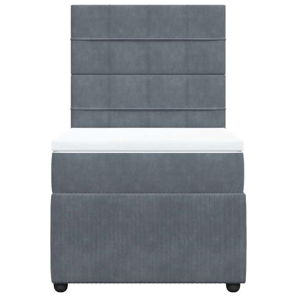 Boxspringbett mit Matratze Dunkelgrau 90x190 cm Samt