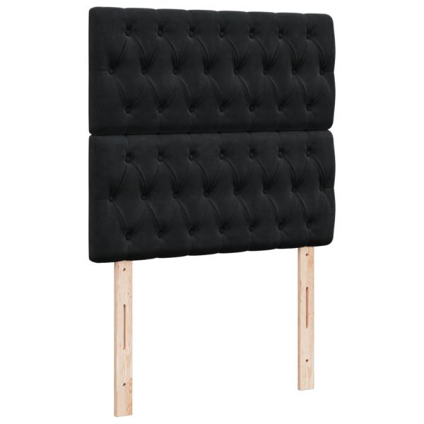 Boxspringbett mit Matratze Schwarz 90x190 cm Samt
