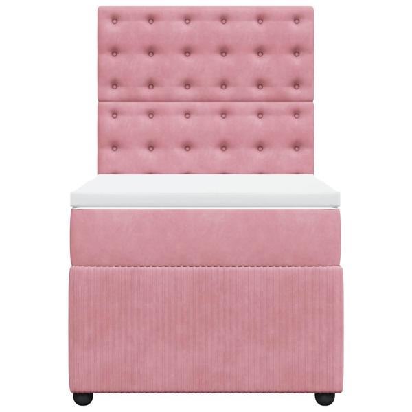 Boxspringbett mit Matratze Rosa 90x200 cm Samt