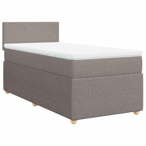 Boxspringbett mit Matratze Taupe 90x190 cm Stoff