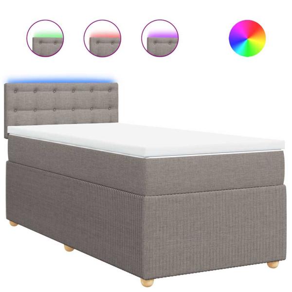 Boxspringbett mit Matratze Taupe 90x190 cm Stoff