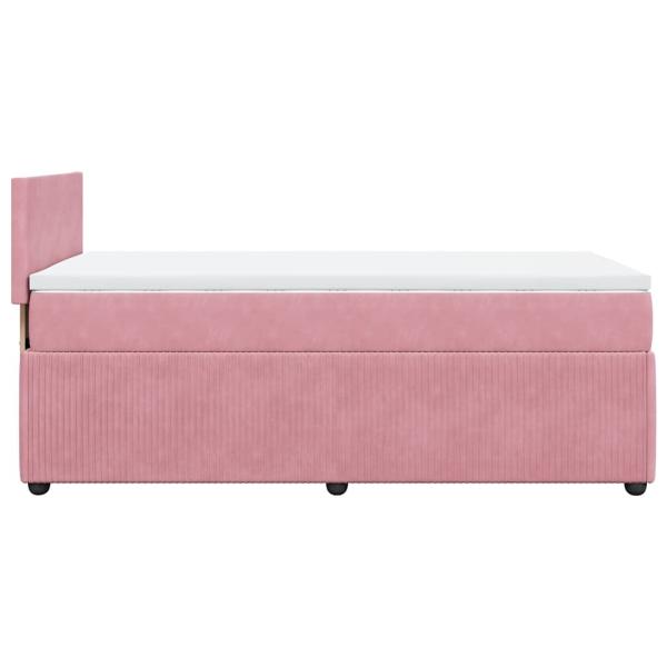 ARDEBO.de - Boxspringbett mit Matratze Rosa 90x190 cm Samt