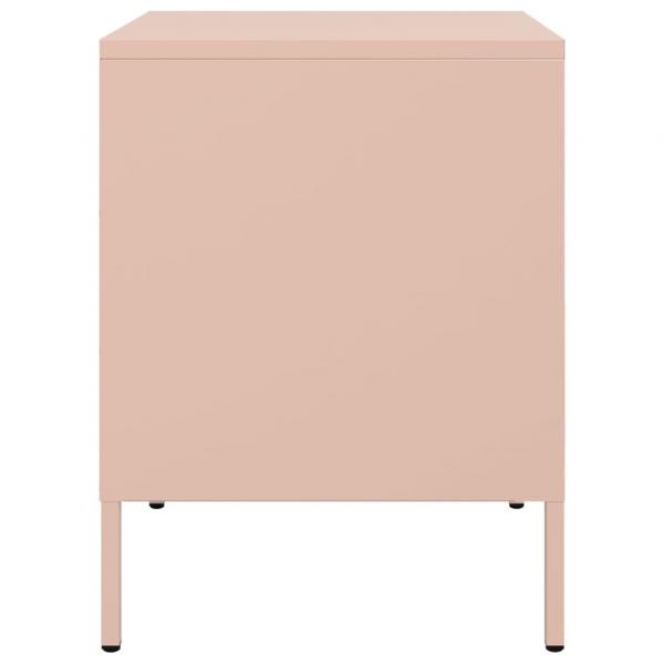 Nachttische 2 Stk. Rosa 36x39x50,5 cm Stahl