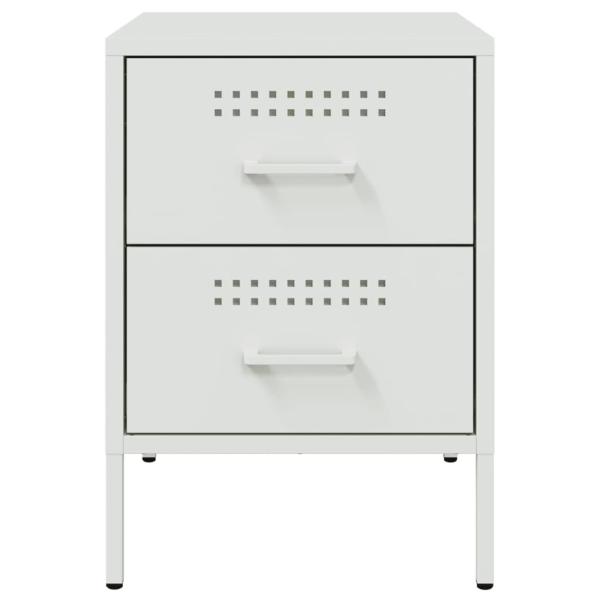 Nachttisch Weiß 36x39x50,5 cm Stahl