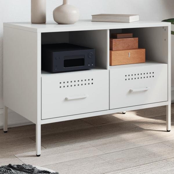 ARDEBO.de - TV-Schrank Weiß 68x39x50,5 cm Stahl