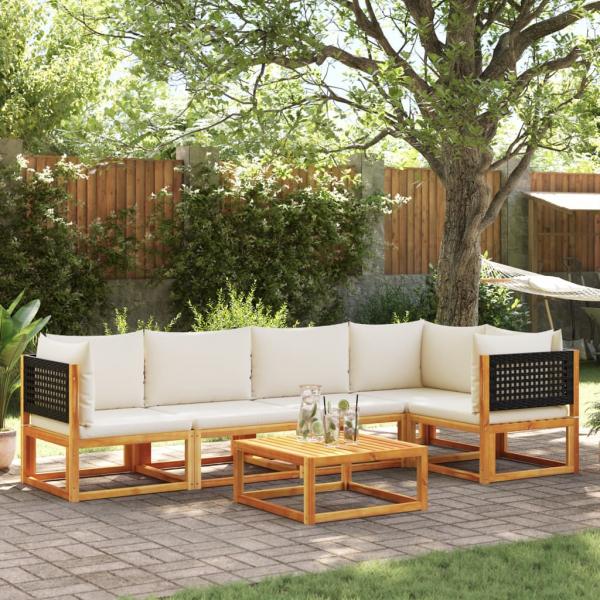 ARDEBO.de - 6-tlg. Garten-Sofagarnitur mit Kissen Massivholz Akazie