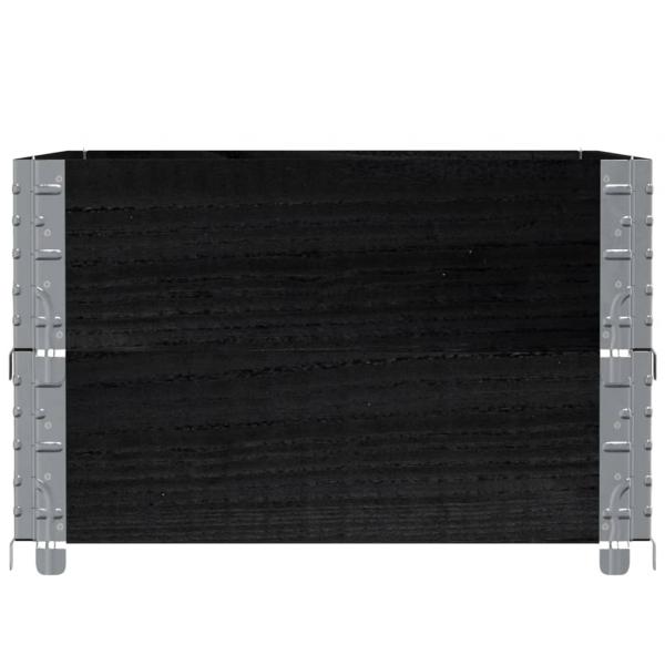 Pflanzkasten Schwarz 80x60 cm Massivholz Kiefer