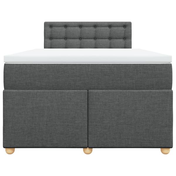 Boxspringbett mit Matratze Dunkelgrau 120x200 cm Stoff