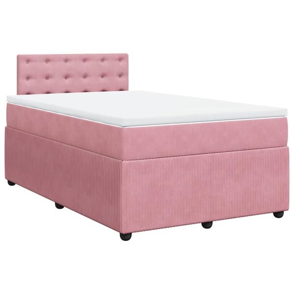 ARDEBO.de - Boxspringbett mit Matratze Rosa 120x190 cm Samt