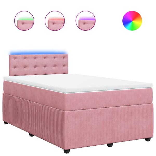 Boxspringbett mit Matratze Rosa 120x190 cm Samt