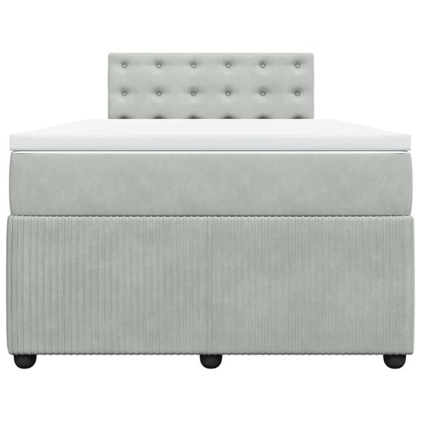 Boxspringbett mit Matratze Hellgrau 120x200 cm Samt