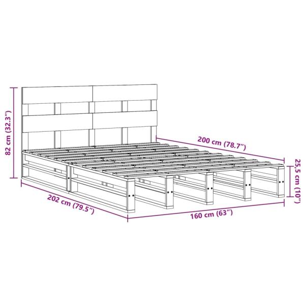 Massivholzbett ohne Matratze 160x200 cm Kiefernholz