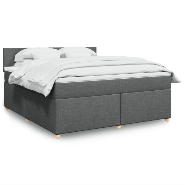 ARDEBO.de - Boxspringbett mit Matratze Dunkelgrau 180x200 cm Stoff