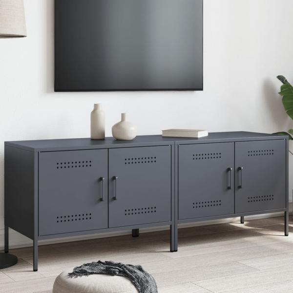 ARDEBO.de - TV-Schränke 2 Stk. Anthrazit 68x39x50,5 cm Stahl