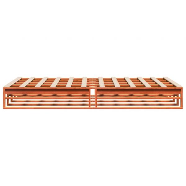 Massivholzbett ohne Matratze Wachsbraun 150x200 cm Kiefernholz