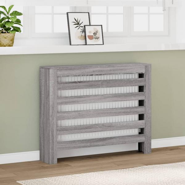ARDEBO.de - Heizkörperverkleidung Grau Sonoma 104x20x82 cm Holzwerkstoff