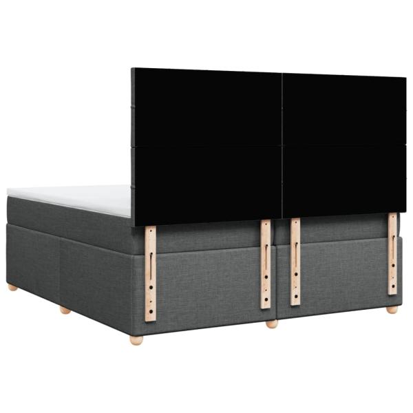 ARDEBO.de - Boxspringbett mit Matratze Dunkelgrau 200x200 cm Stoff