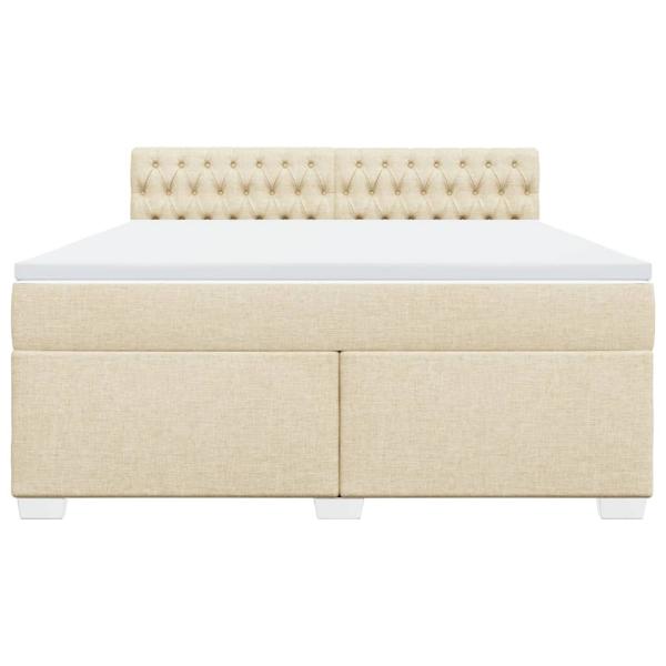Boxspringbett mit Matratze Creme 180x200 cm Stoff