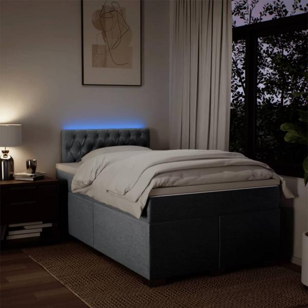 Boxspringbett mit Matratze Hellgrau 120x190 cm Stoff