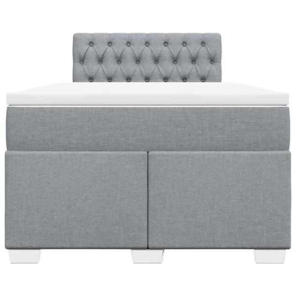 Boxspringbett mit Matratze Hellgrau 120x190 cm Stoff