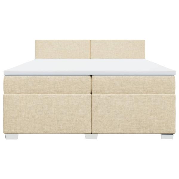 Boxspringbett mit Matratze Creme 200x200 cm Stoff