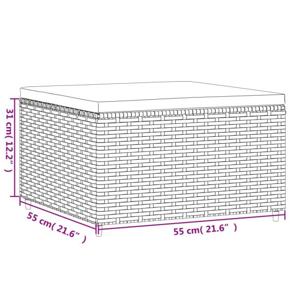 ARDEBO.de - 7-tlg. Garten-Lounge-Set mit Kissen Grau Poly Rattan