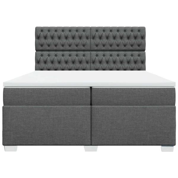 Boxspringbett mit Matratze Dunkelgrau 200x200 cm Stoff