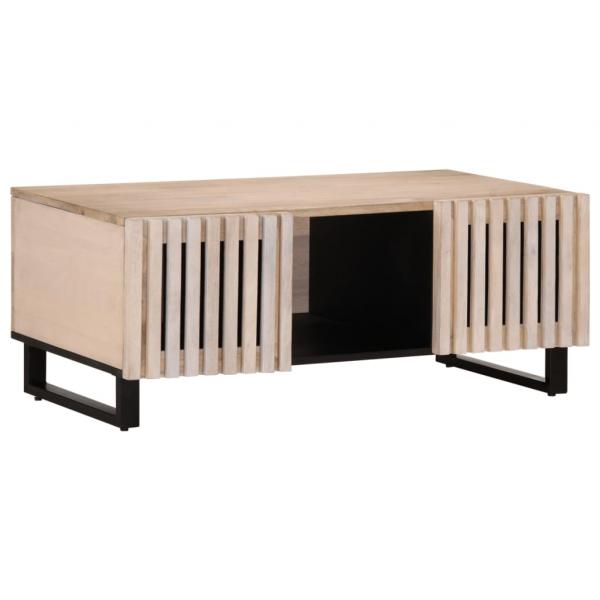 ARDEBO.de - Couchtisch Weiß 100x55x40 cm Massivholz Mango
