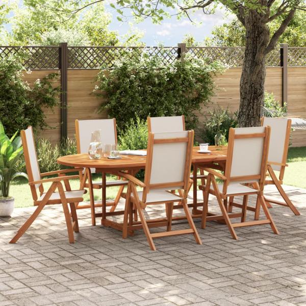 ARDEBO.de - Gartenstühle 6 Stk. Klappbar Massivholz Akazie und Textilene